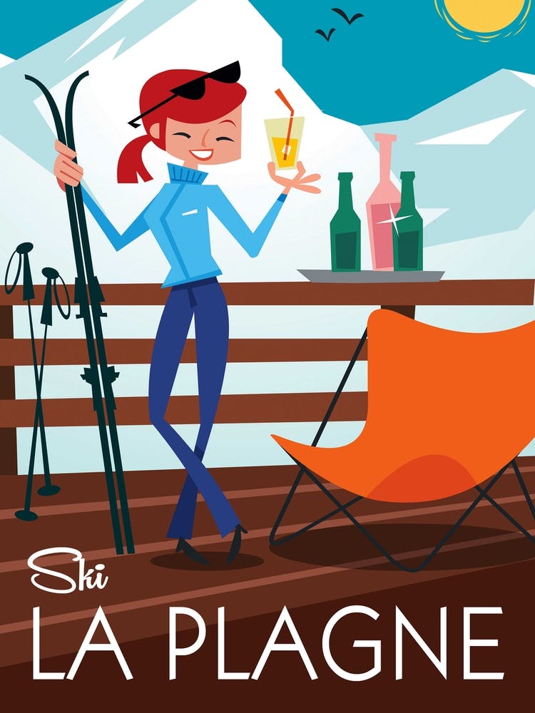 La Plagne Ski Poster