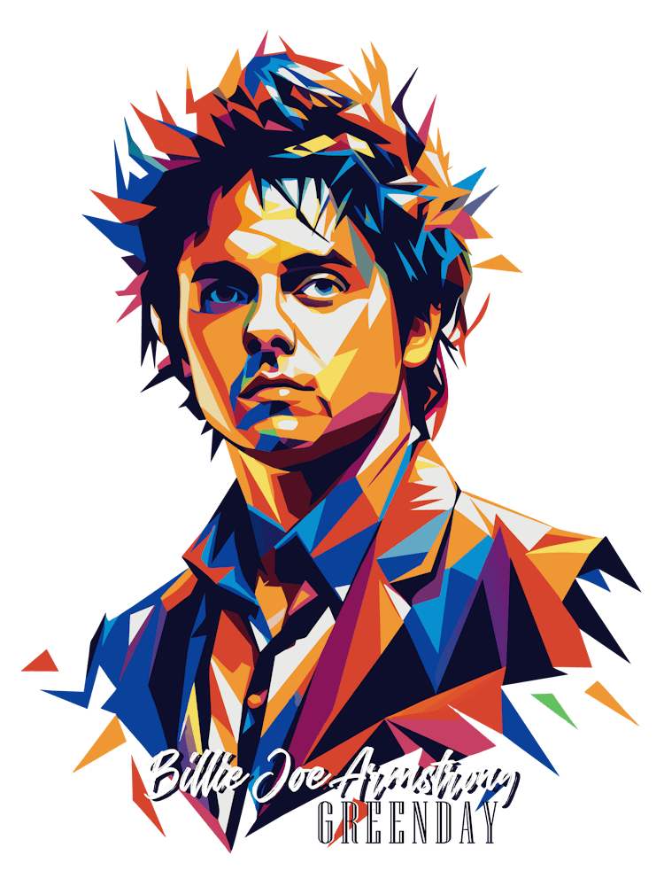 Greenday Billie Joe Armstrong 01 Portrait Music Icon Style WPAP Pop Art