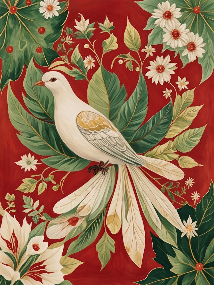 Botanical Christmas Dove