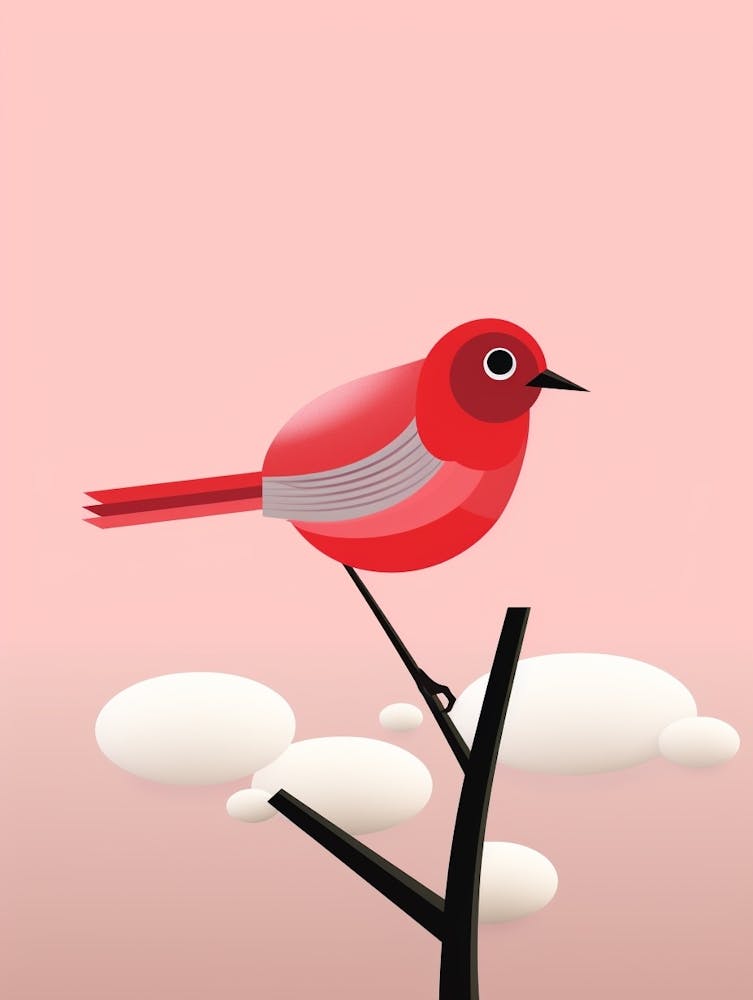 Minimalist Robin 5 Illustration