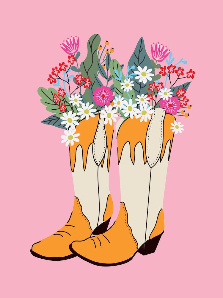 Cowboy Boots Light Pink