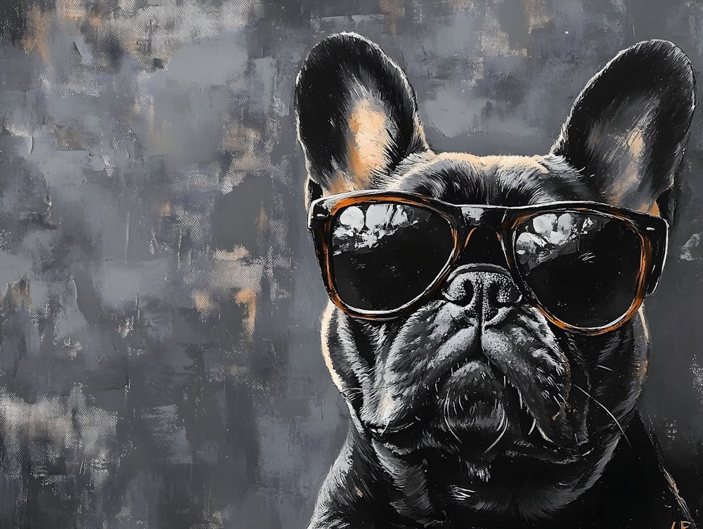 Frenchie Wearing Sunglasses 2