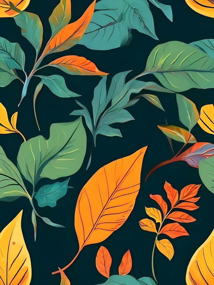 Autumn Leaves Seamless Pattern 12