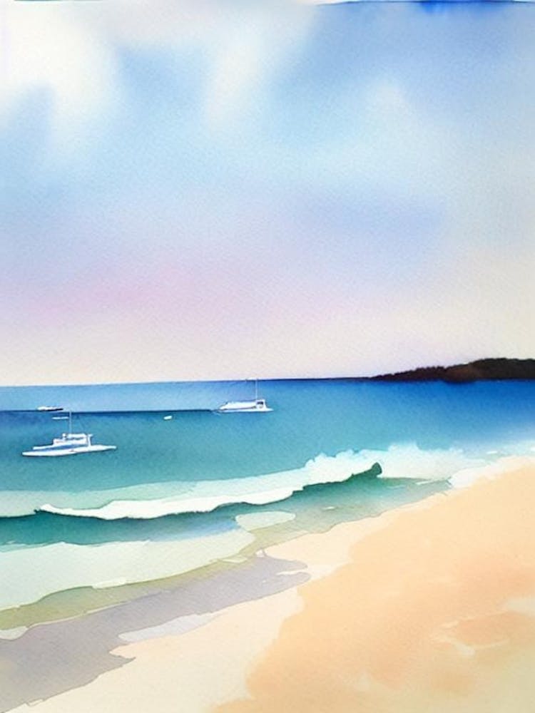 Coogee Beach 3, Australia Watercolour