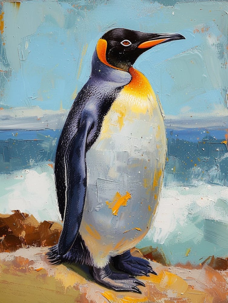 King Penguin Fernandina Island Colour Block Painting 2