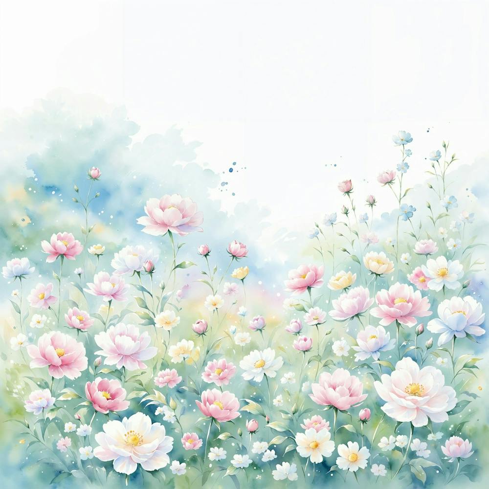 Watercolor Flowers Background 4