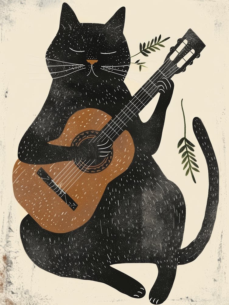 Cat Playing Guitar 2