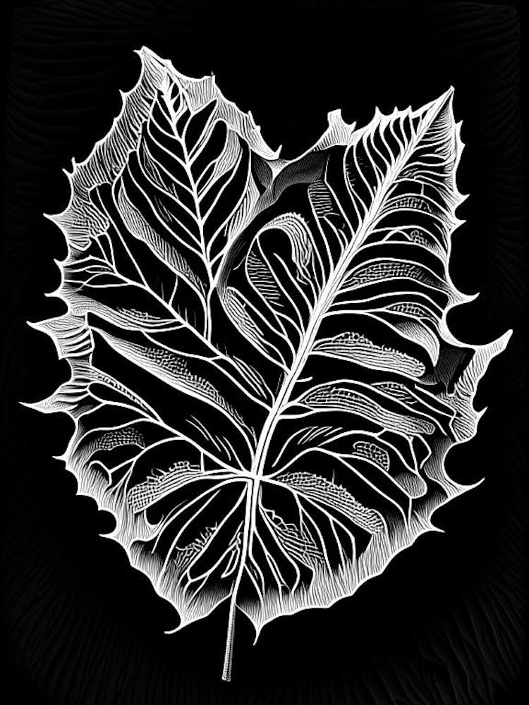 Bitter Leaf Linocut 3