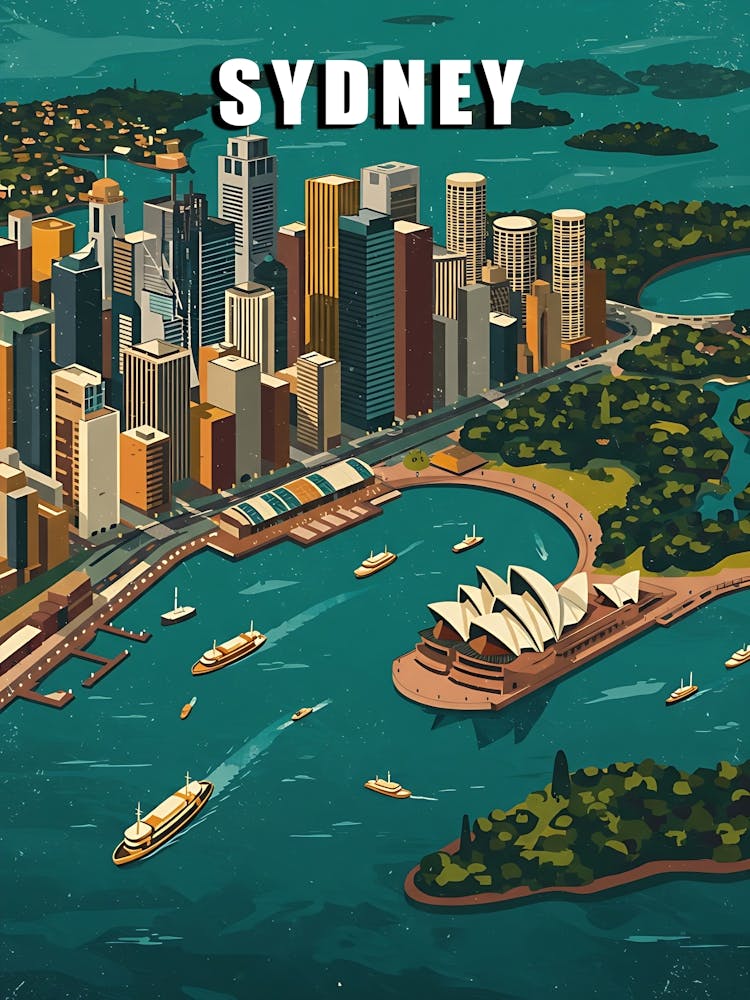 Sydney Affiche de Voyage Vintage 44