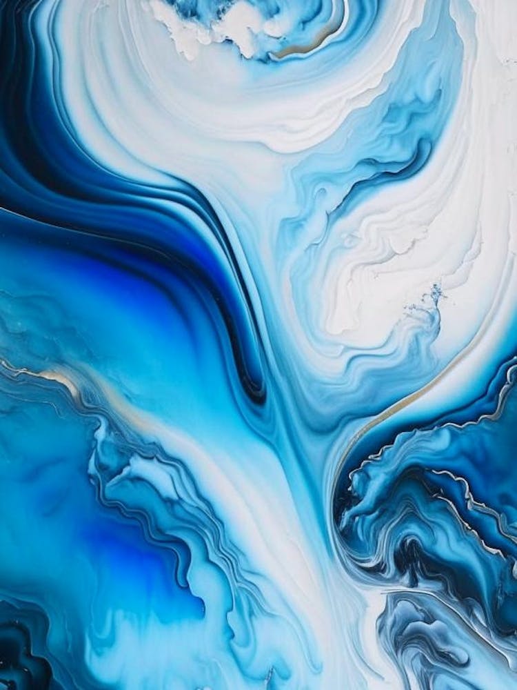 Boiling Water Waterscape Marble Acrylic Painting 1