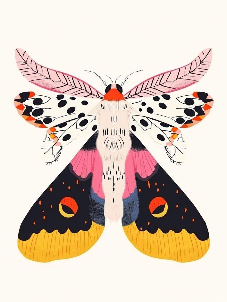 Colourful Insect Illustration Moth 8