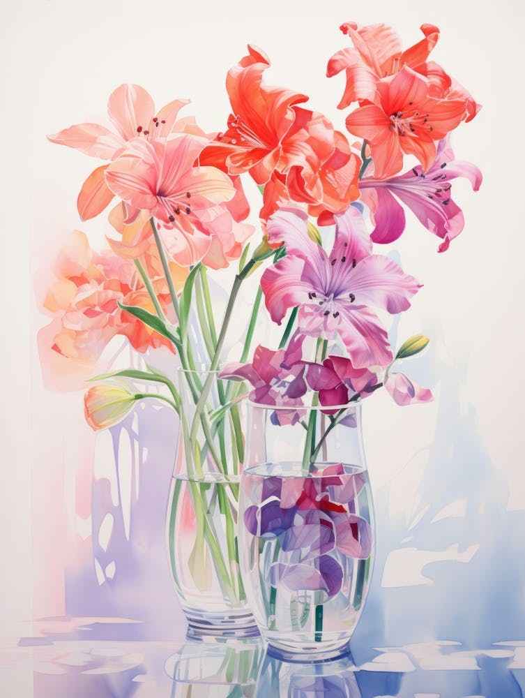 Watercolor Lilies