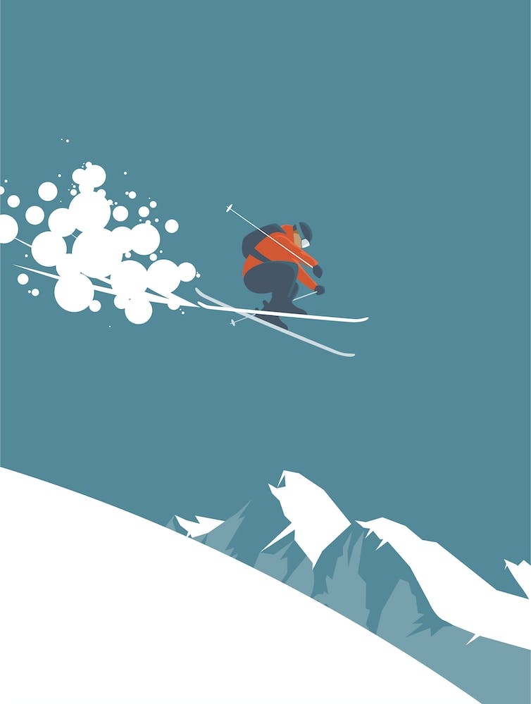Flying skier