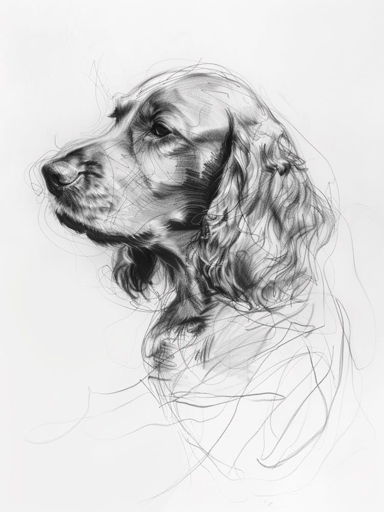 English Cocker Spaniel Dog Kohlelinie 3