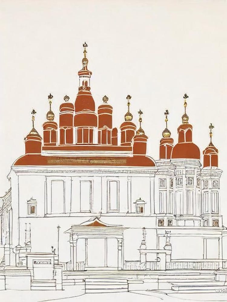 Kiev Pechersk Lavra 1 Kiev Boho Landmark Illustration