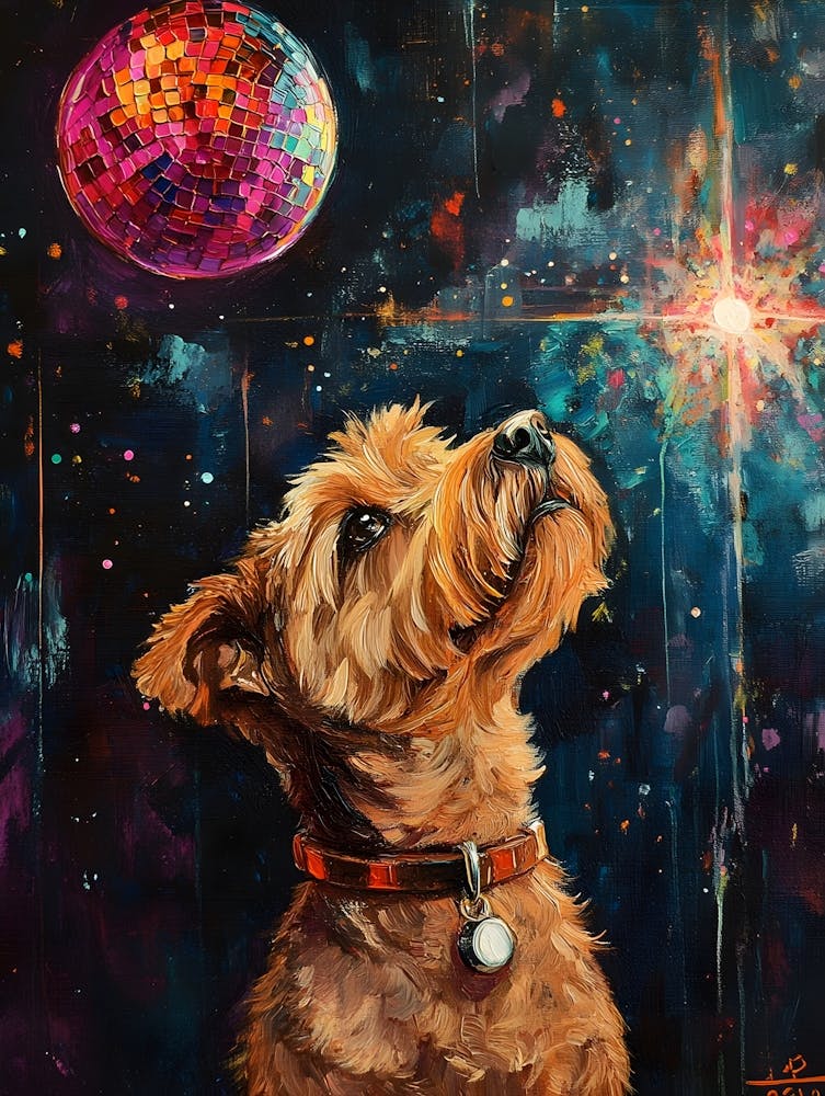 Terrier With Disco Ball 4