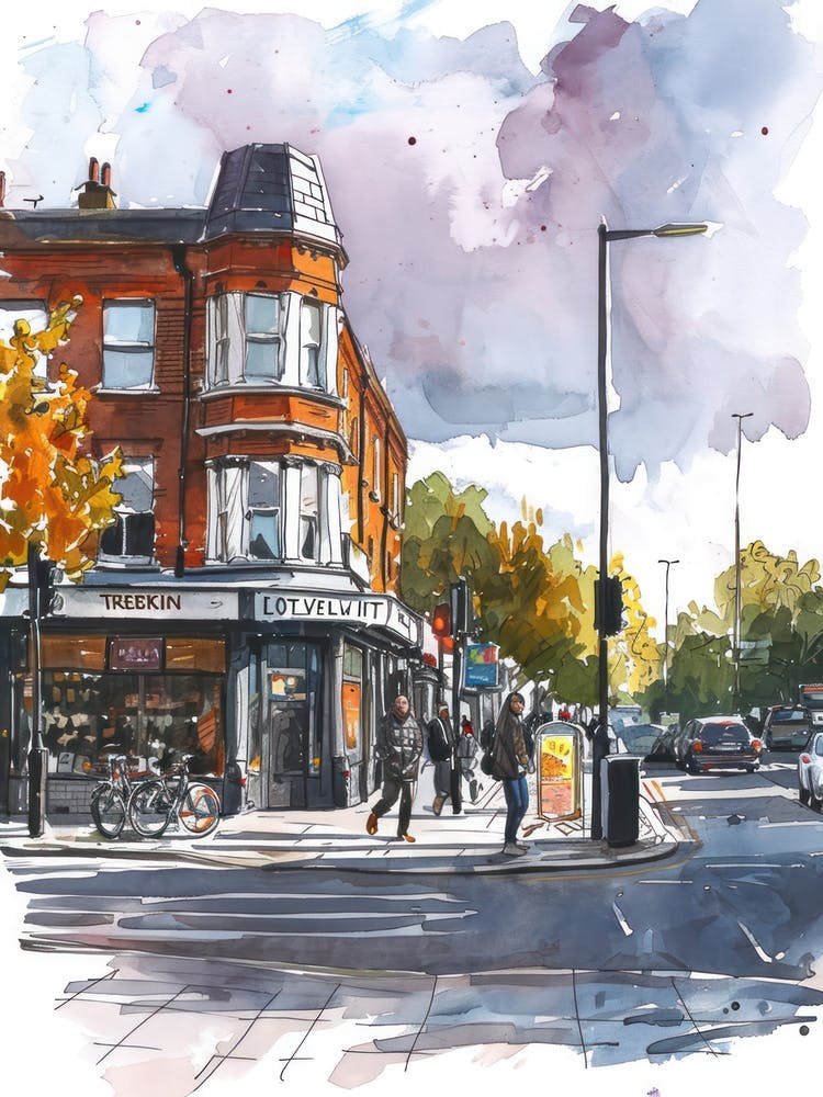 Lewisham London Borough   Street Watercolour 2
