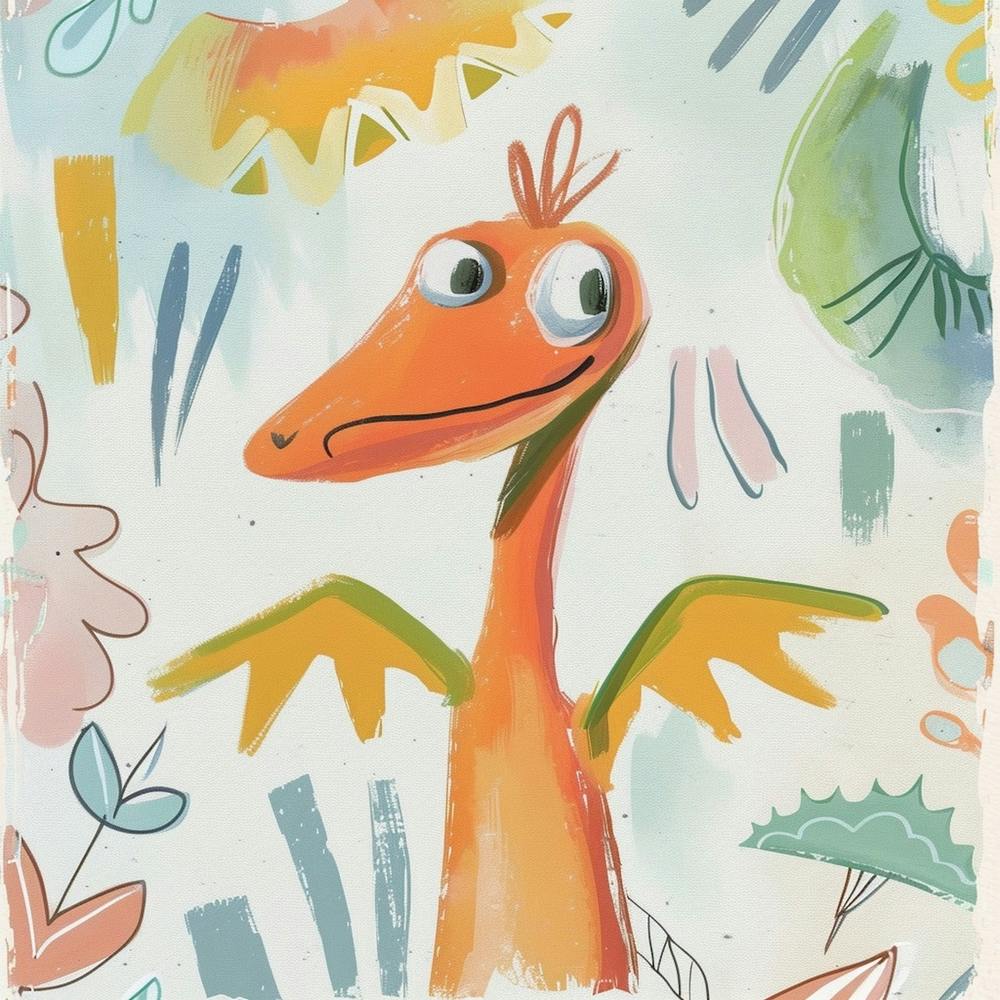 Cute Muted Pteranodon Dinosaur 2