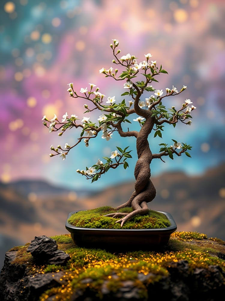 Bonsai Tree On A Rock