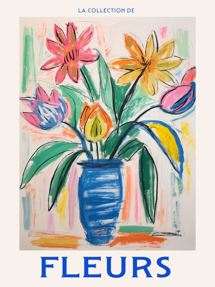 Französisches Blumenposter Flammenlilie