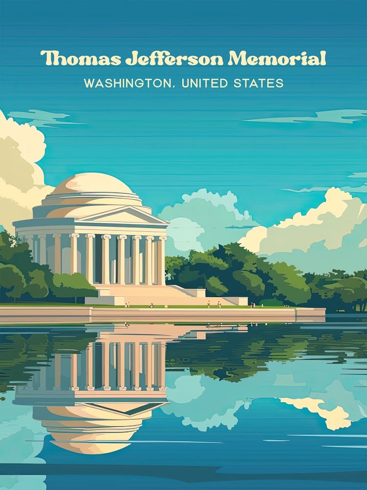 Thomas Jefferson Memorial Historische Digitale Reiseillustration