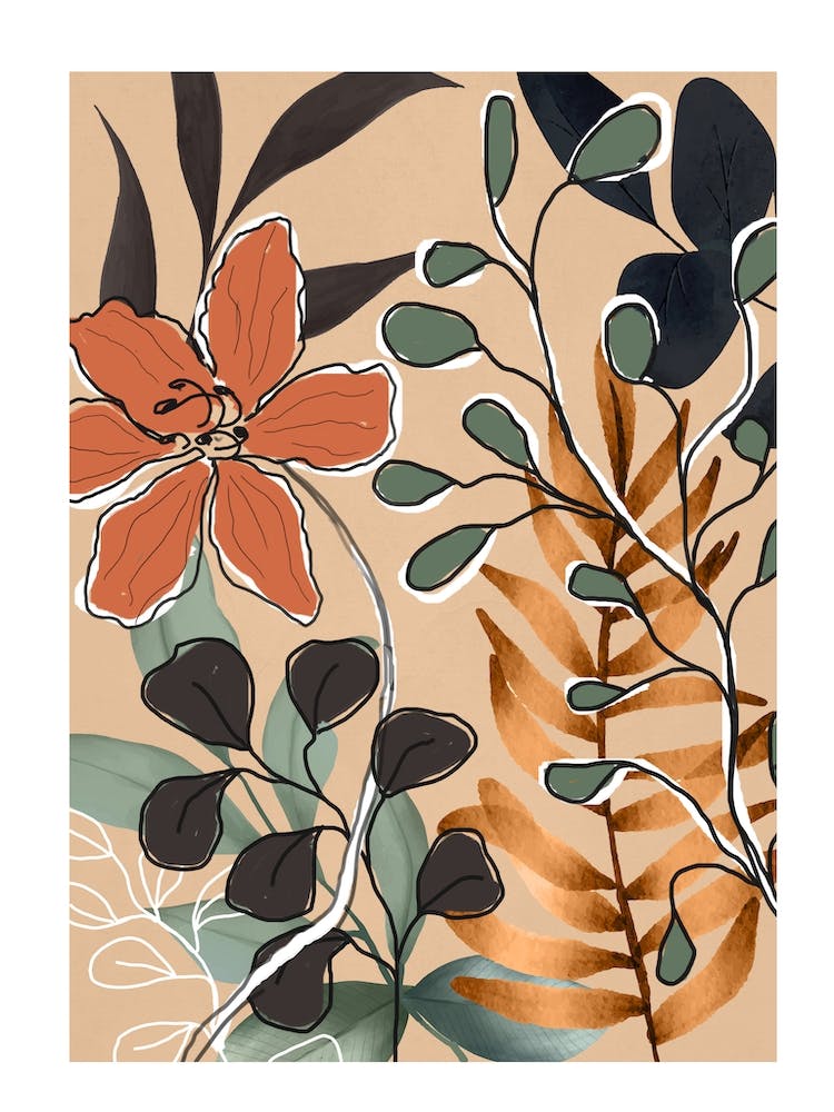Elegant Botanical Line Art 3