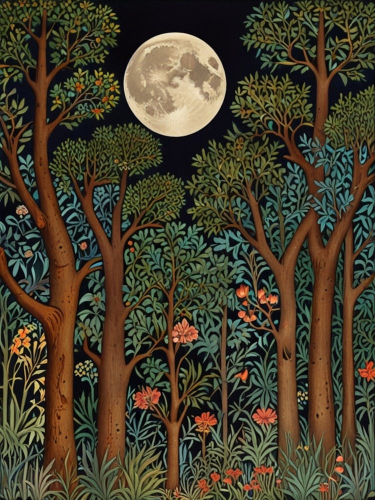 William Morris Moonlight In The Forest 92