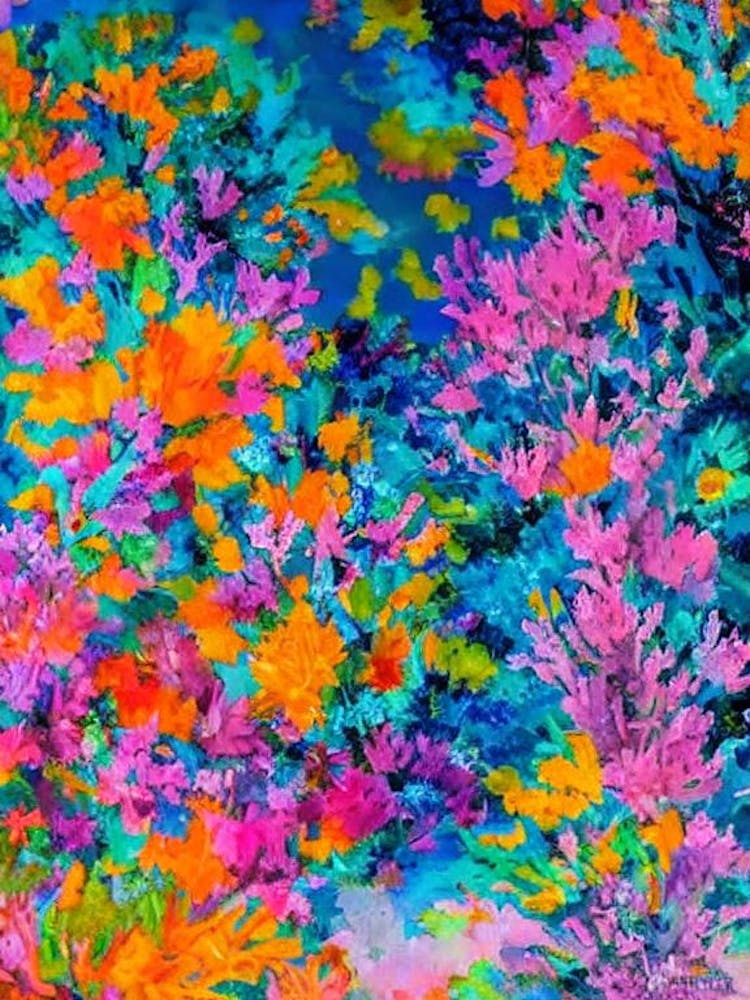 Acropora Abrotanoides Vibrant Painting