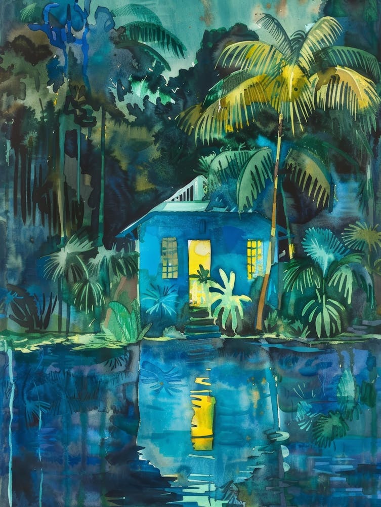 Blue House By The Water