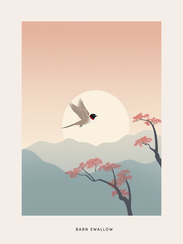 Minimalist Barn Swallow 1 Bird Poster