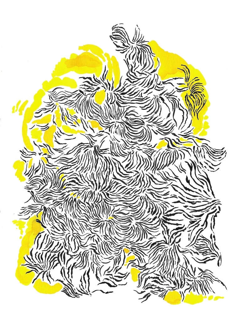 Abstract Black Vibrant Lines