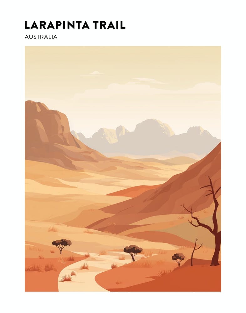 Larapinta Trail Australia 1 Hiking Trail Landscape Poster