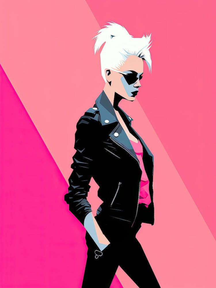 Minimalist Pink Punk Queen