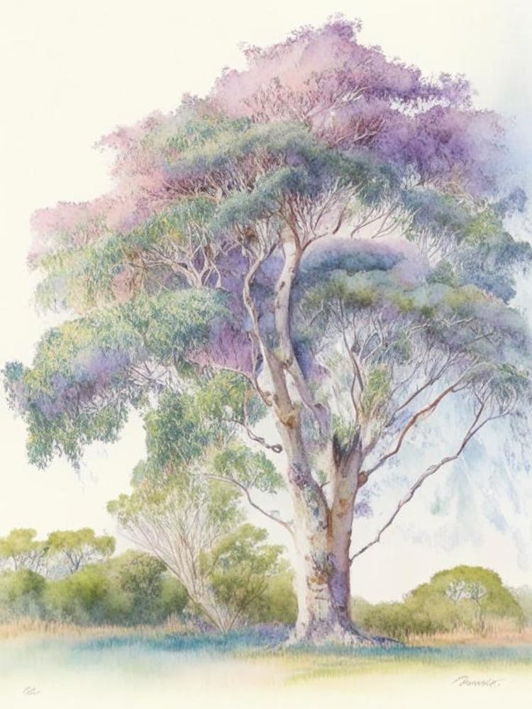 Atherton Tableland S Curtain Fig Tree, Australia Pastel Watercolour