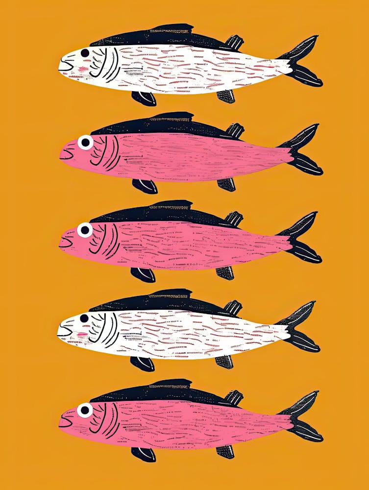 Watercolor Waves Fish Poster