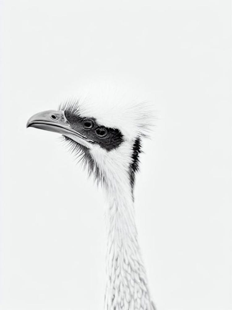 Emu B&W Pencil Drawing 1 Bird
