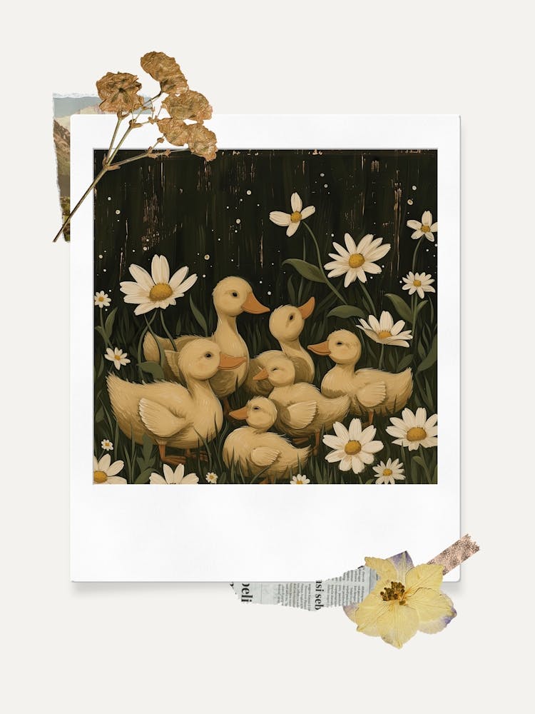 Scrapbook Ducklings Fairycore Painting 5