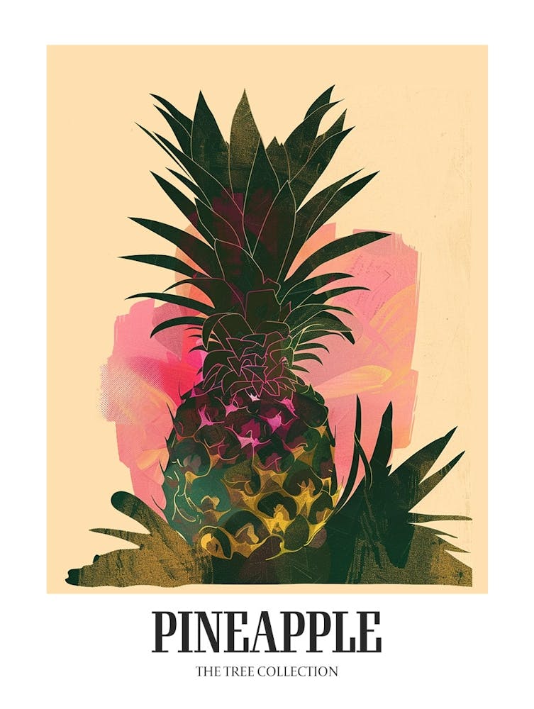 Pineapple Tree Colourful Illustration 2 Poster