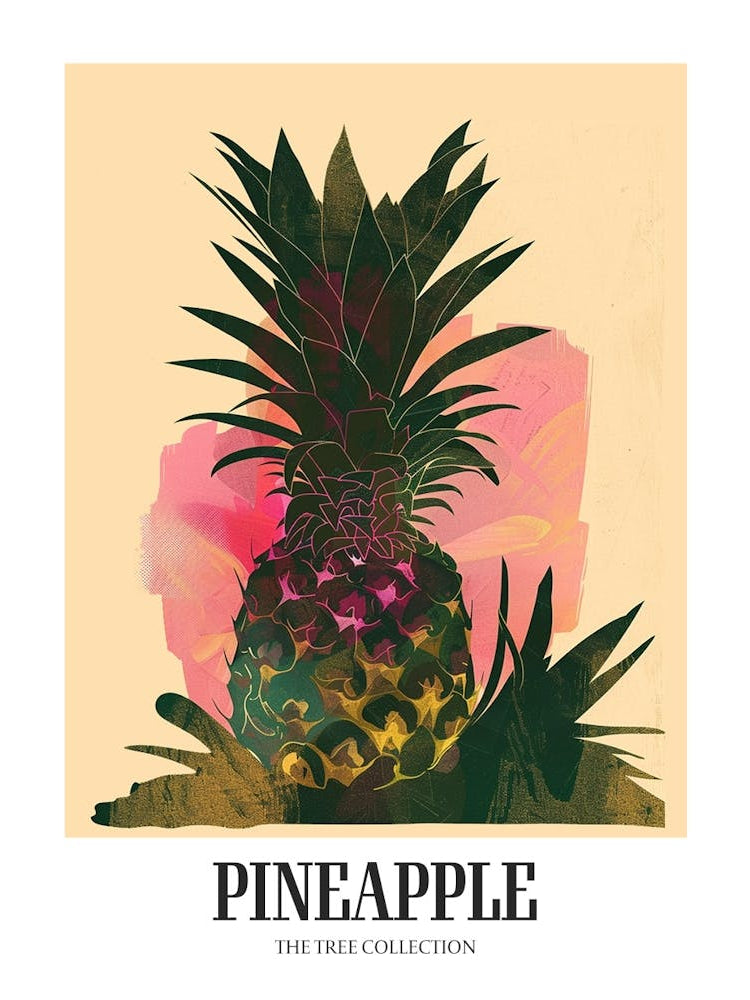 Pineapple Tree Colourful Illustration 2 Poster