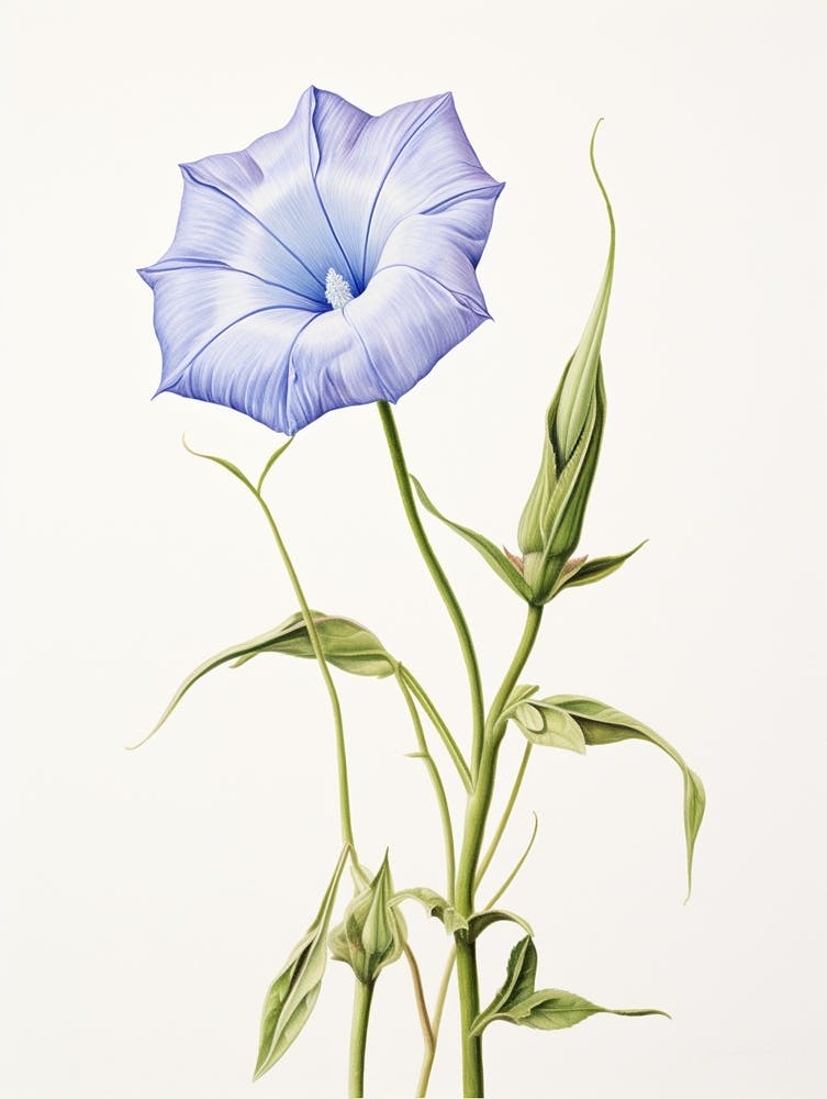Pressed Flower Botanical Art Morning Glory 2