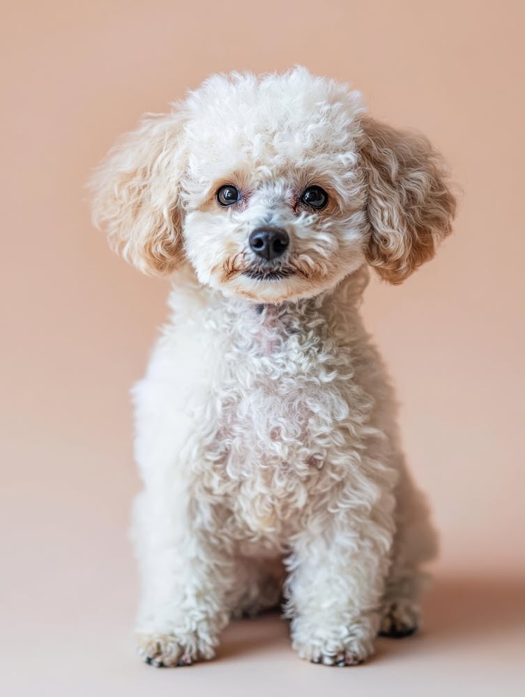 Poodle Dog Portrait. Generated AI.