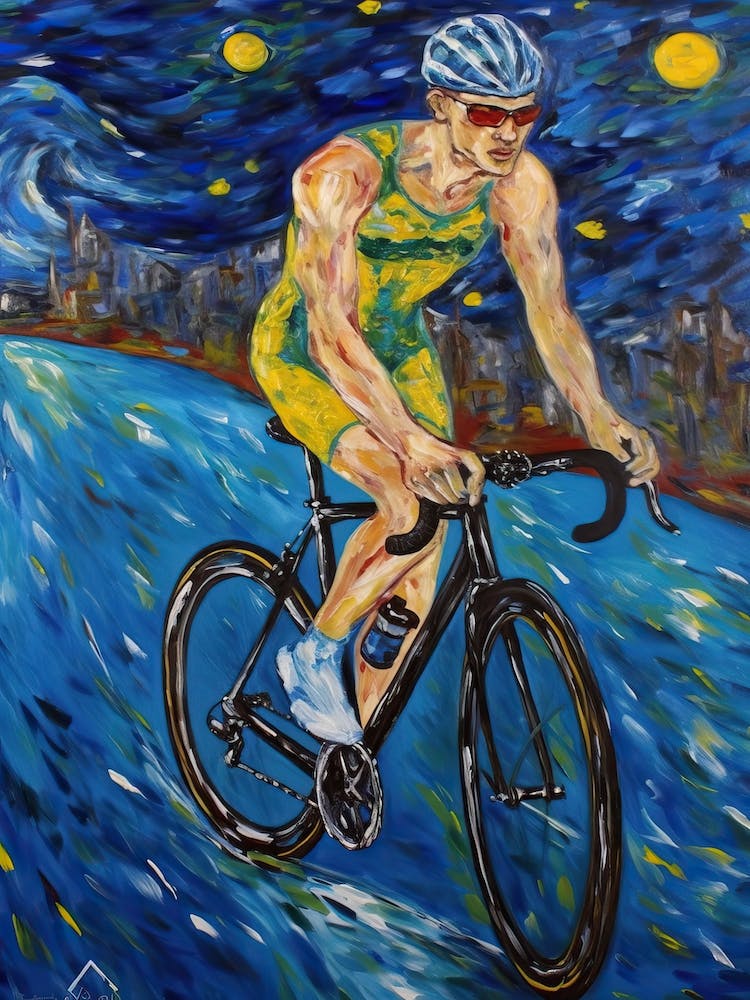 Triathlon In The Style Of Van Gogh2