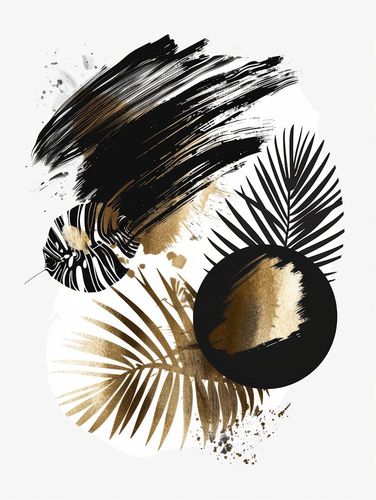 Black And Gold Abstract Painting 6