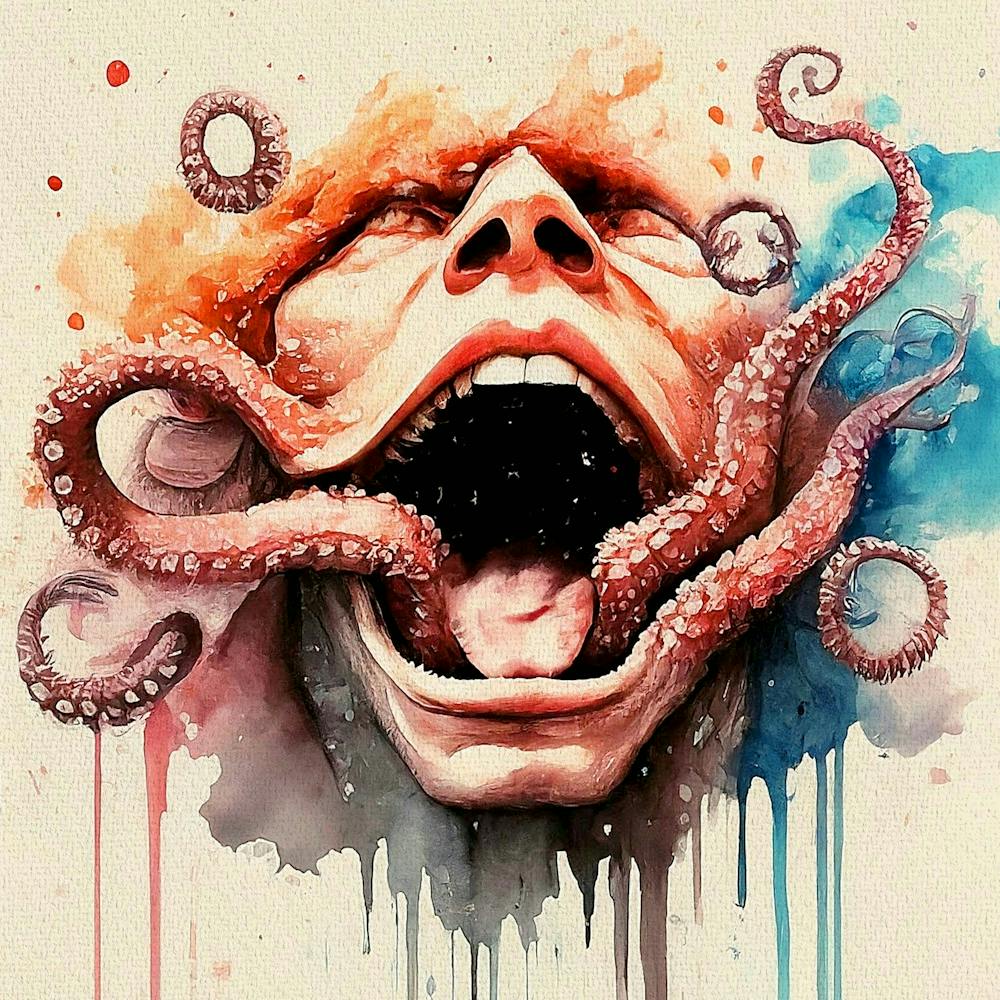 Oktopus Aquarellgemälde 1