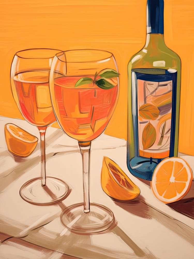 TWO GLASSES OF APEROL