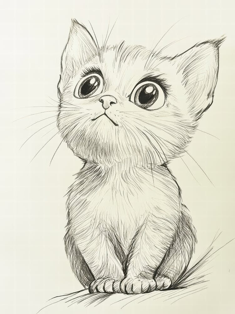 Cute Kitten Drawing