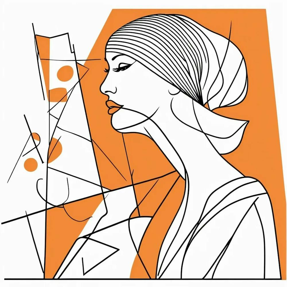 portrait of Woman Line Art (4) 2