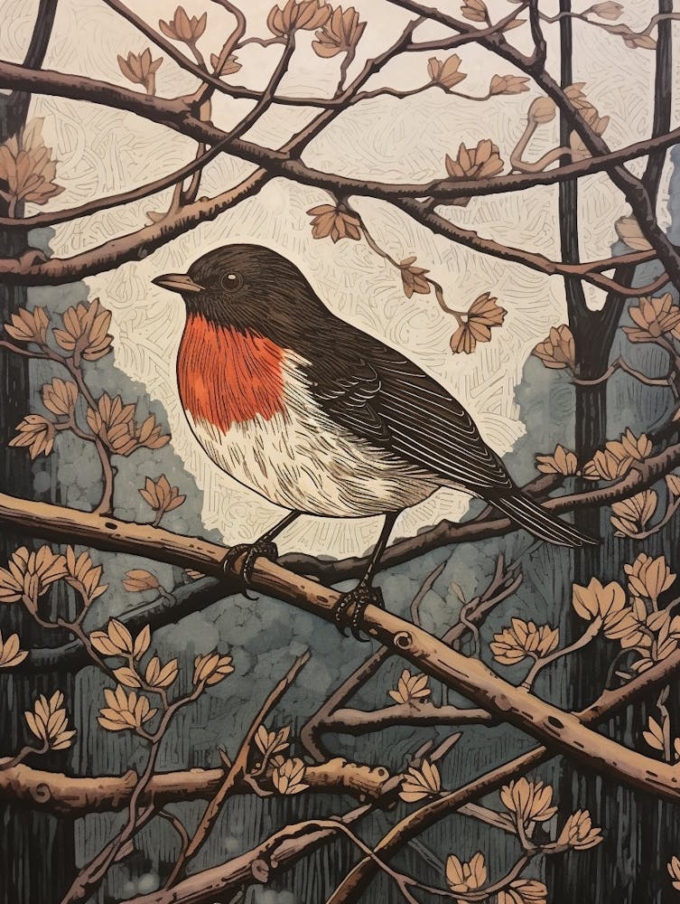 Art Nouveau Birds Poster Dipper 3
