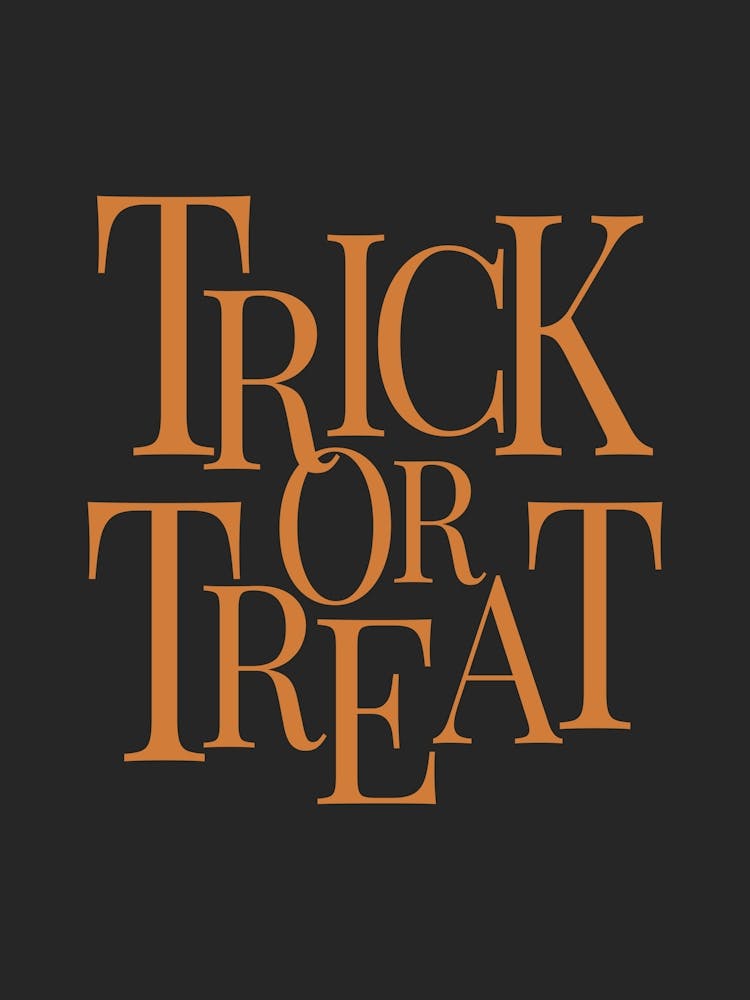 Modern Trick Or Treat Typography - Orange & Black