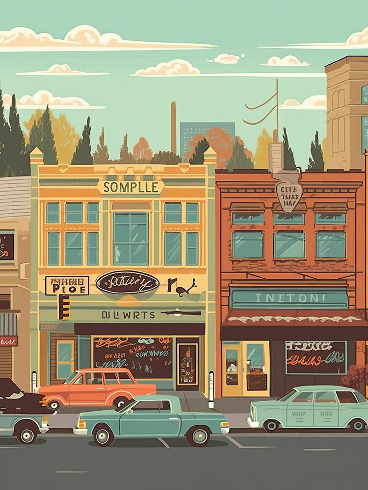 Seattle United States Travel Illustration 3